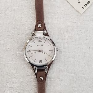 COPY - COPY - NWT Fossil womans watch ES3060 genuine leather brown cool watch